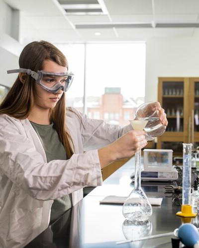 Female student in chemistry lab