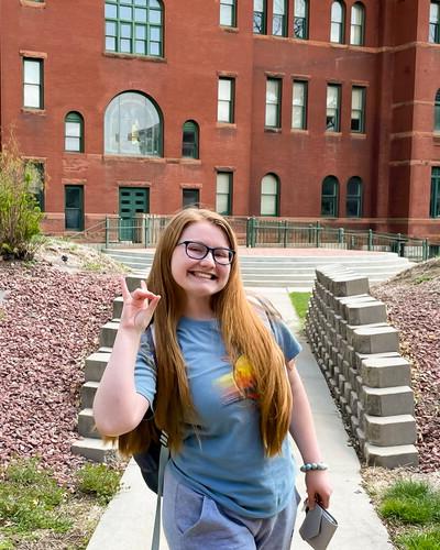 Cushman image in front of Old Main