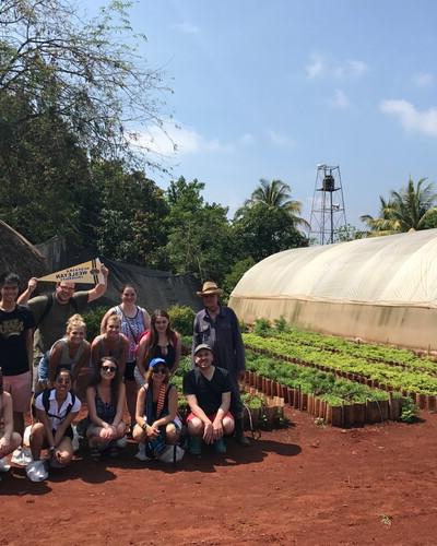 Students visited an organic garden